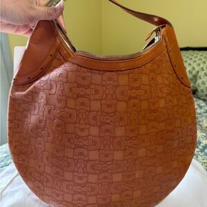 Gucci Tan Embossed Leather Hobo Bag